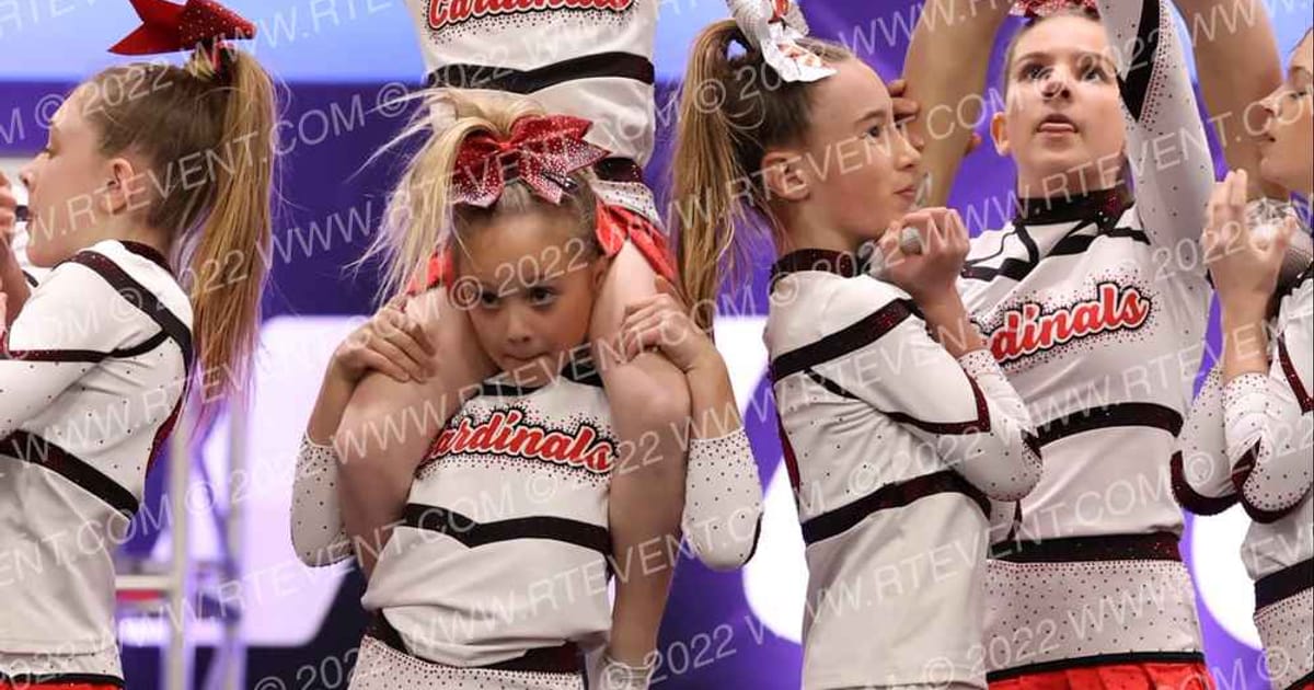 Cheer Combine Training Gym Red Hearts · Athletic Dance Grand and Cheer Nationals