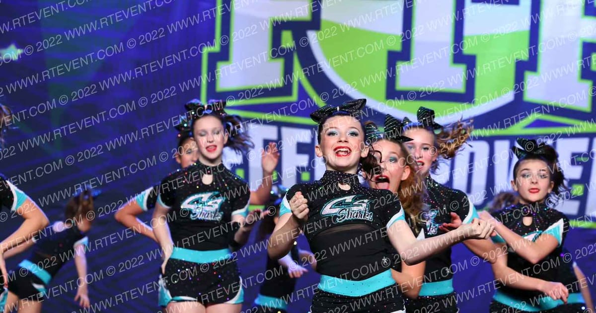 Cheer Sport Sharks - Kitchener White Cheek Sharks · Feel the Power