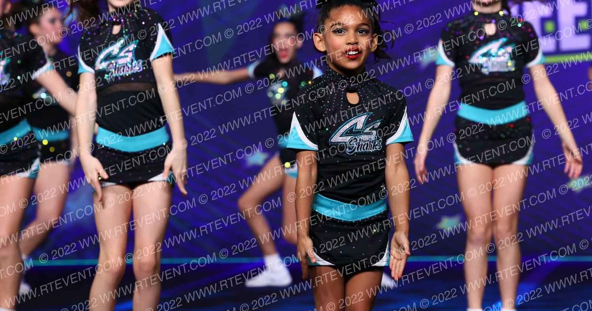 Cheer Sport Sharks - Kitchener White Cheek Sharks · Feel the Power