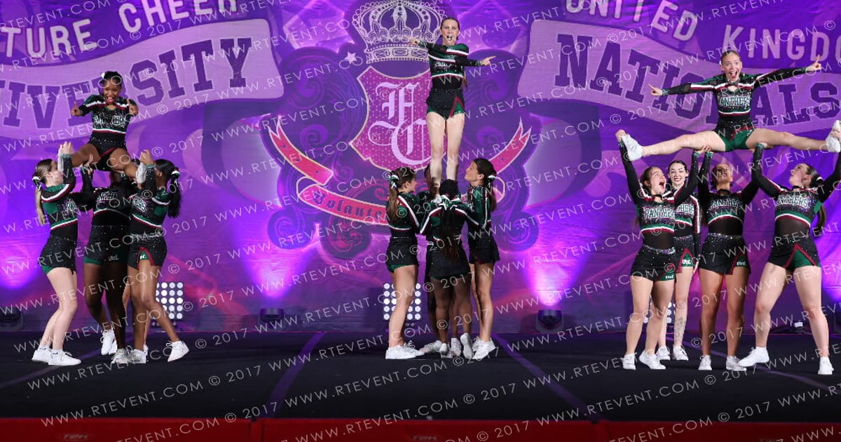 Leicester Panthers Cheer and Stunt Emerald · Heart of England and UK Uni Nationals