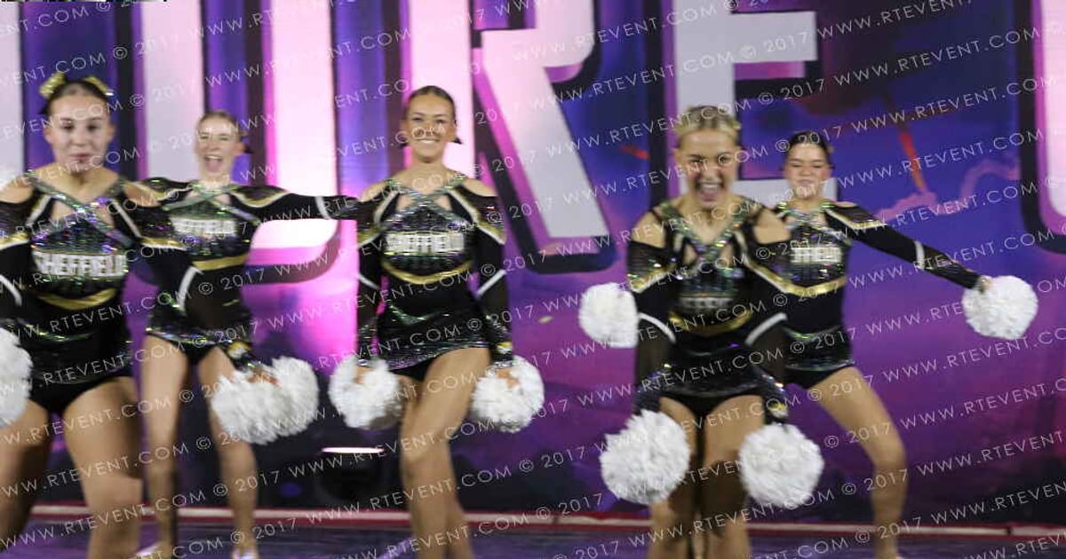 Sheffield Sabrecats Pom Cheerleading Large University Dance Pom · Heart of England and UK Uni Nationals