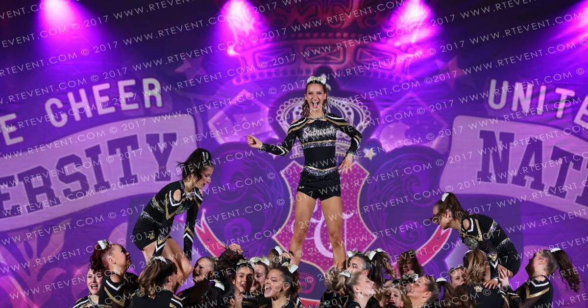 Sheffield Sabrecats Stunt Cheerleading Black · Heart of England and UK Uni Nationals