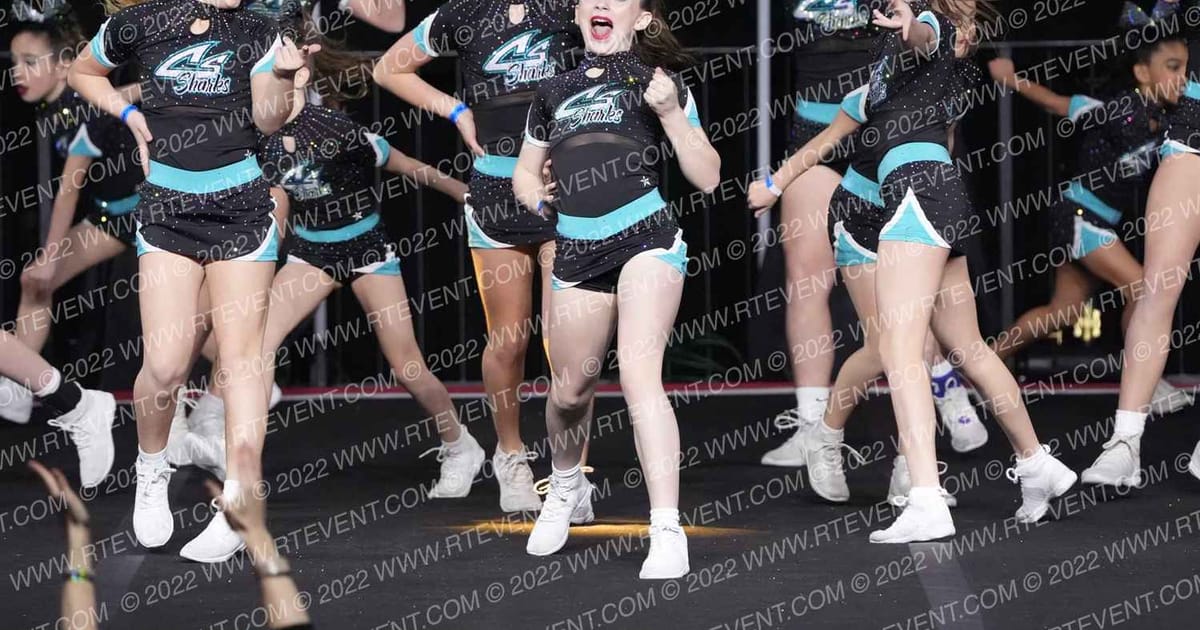 CHEER SPORT WHITE CHEEK SHARKS · AS Nationals