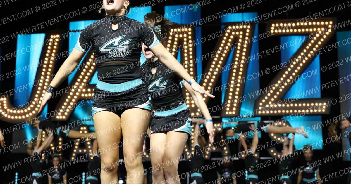 CHEER SPORT WHITE FIN SHARKS · AS Nationals