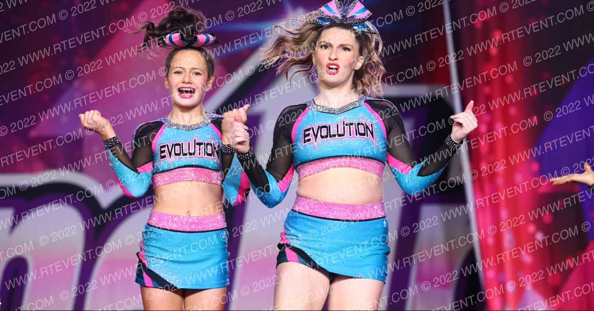Evolution Cheer Teal Rampage · One Up Grand Nationals