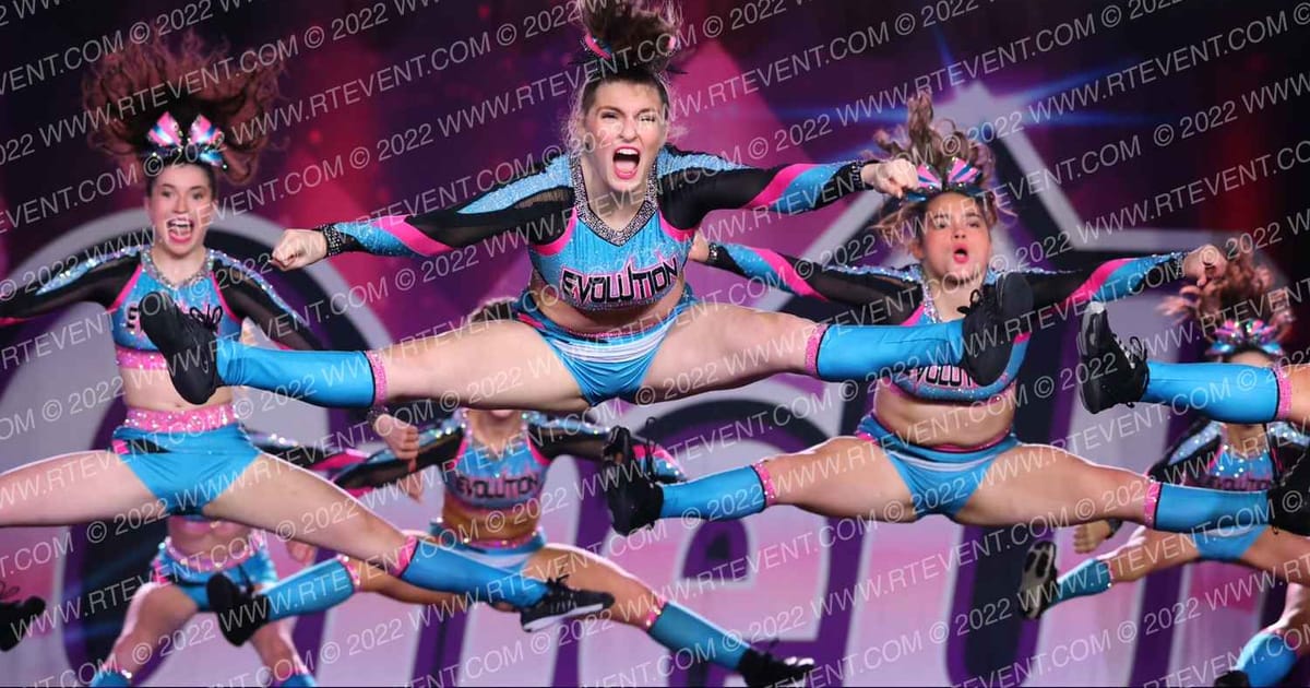 Evolution Cheer Teal Rampage · One Up Grand Nationals