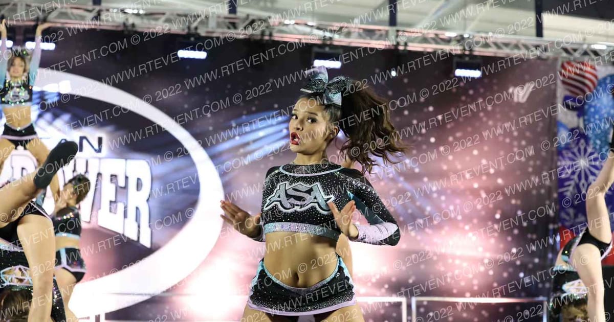 Almaden Spirit Athletics Turquoise · Cheer Power Roseville DIDII