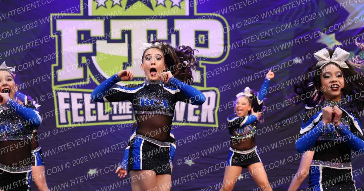 Beach Cheer Athletics Strike · Feel the Power