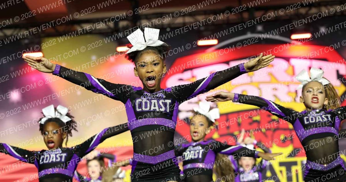 South Coast Cheer Aqua · Spirit Sports Palm Springs Grand Nationals