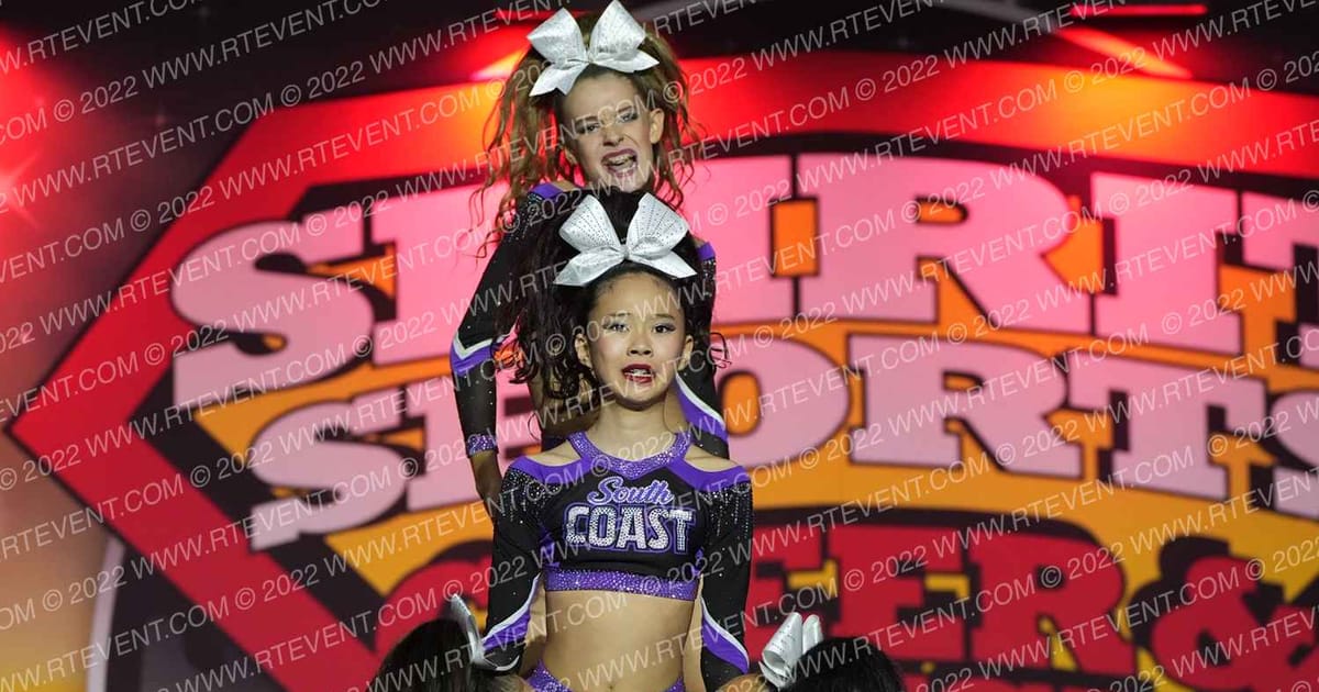 South Coast Cheer Scarlet · Spirit Sports Palm Springs Grand Nationals