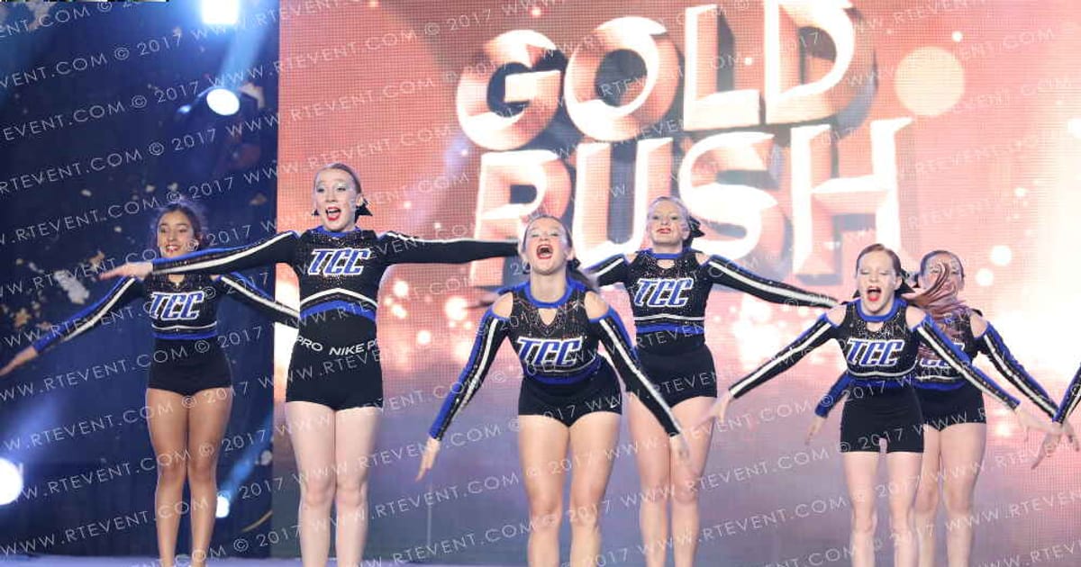 The Cheer Connection TCC Senior Flare · Gold Rush Ft Worth