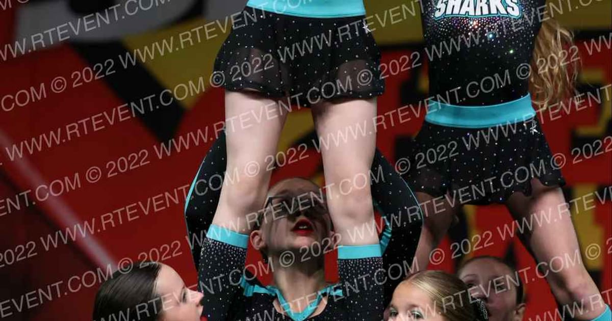 Cheer Sport Sharks Newfoundland Blush Sharks · Spirit Sports Myrtle Beach Nationals