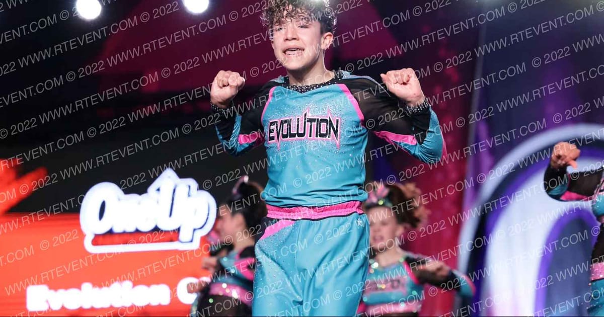 Evolution Cheer Teal Mania · One Up Grand Nationals