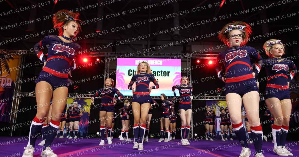 Cheer Factor CHARMED · ACDA Reach the Beach Ocean City Grand Nationals DIDII AllStar