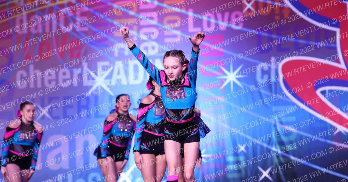 Evolution Cheer Teal Mania · Spirit Cheer Super Nationals