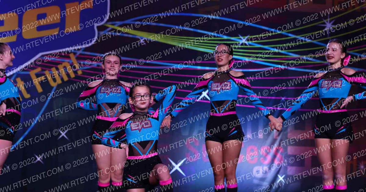 Evolution Cheer Teal Supremacy · Spirit Cheer Super Nationals