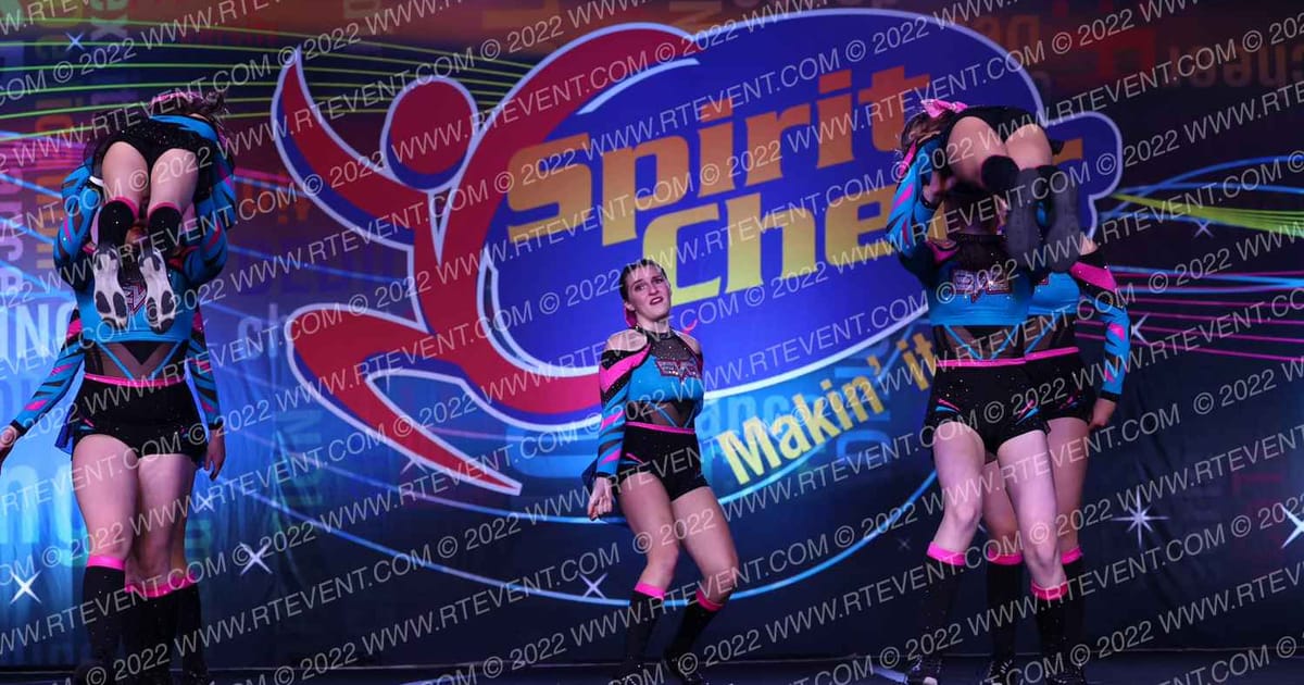 Evolution Cheer Teal Mania · Spirit Cheer Super Nationals