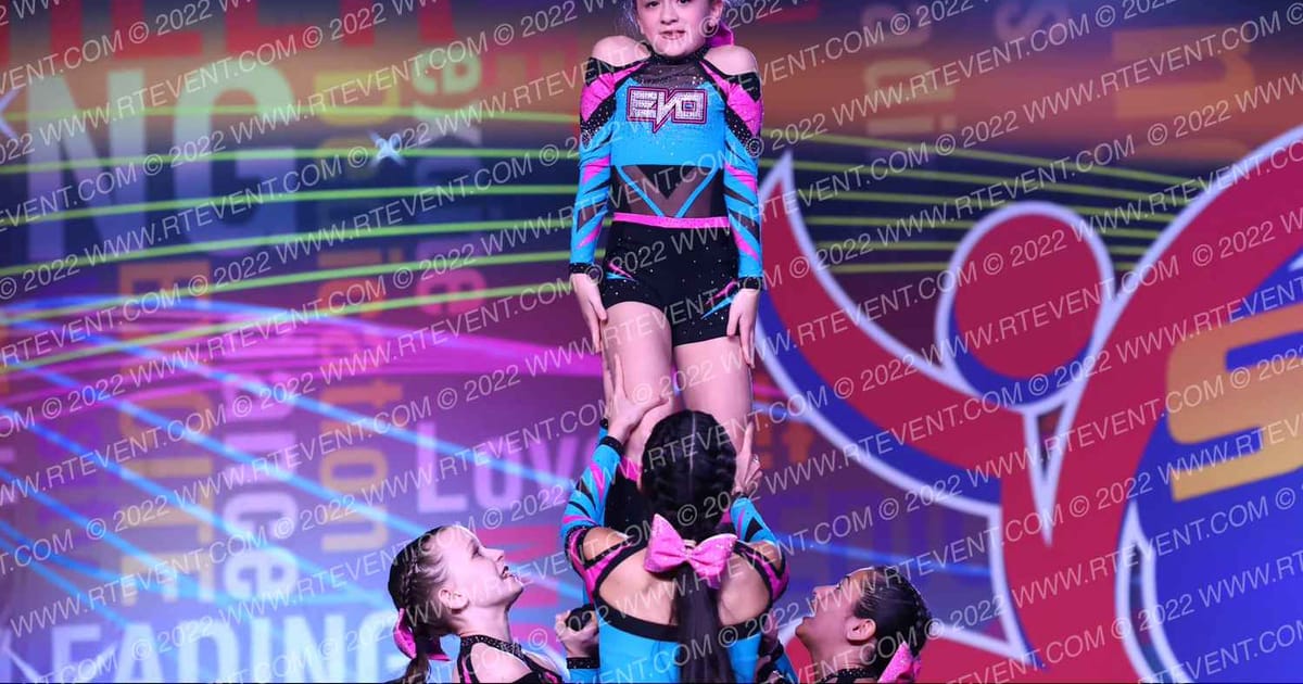 Evolution Cheer Teal Supremacy · Spirit Cheer Super Nationals