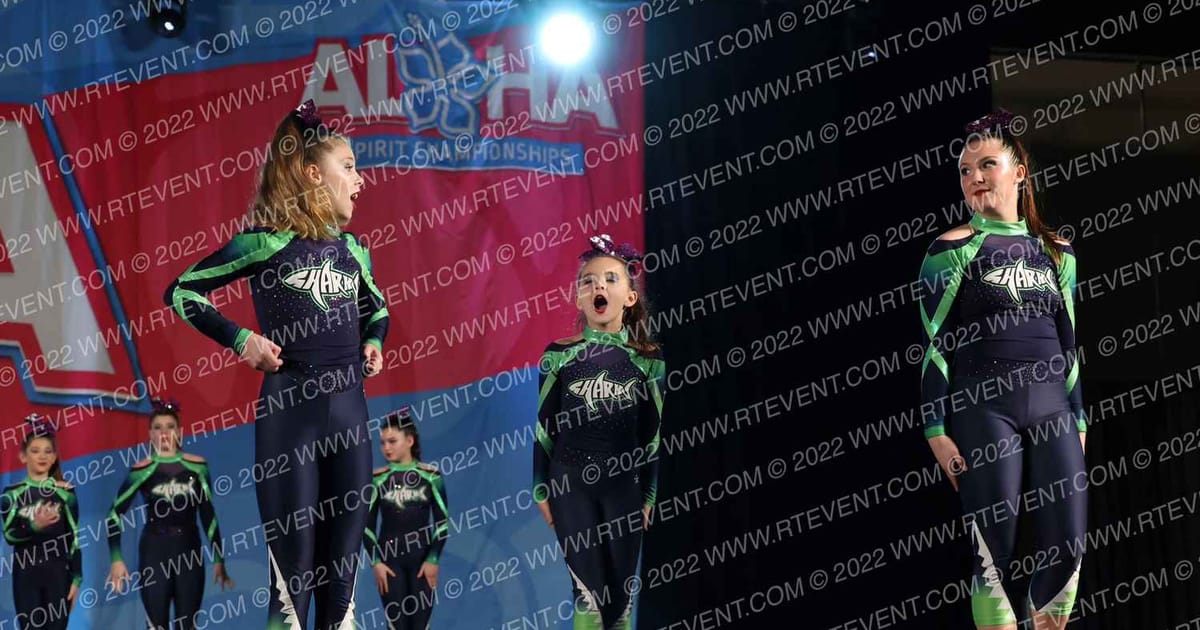 Cape Cod Cheer Academy Junior Level 3 Angel Sharks · Aloha Worcester Showdown