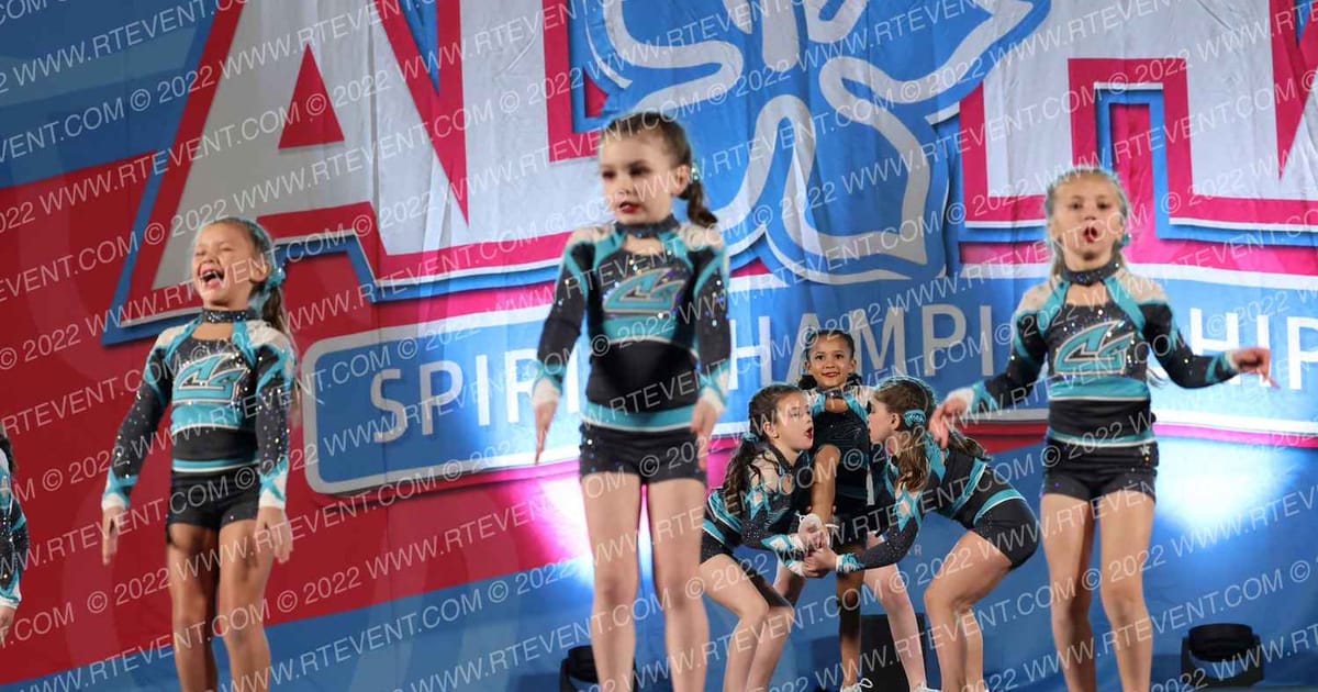 Cheer Sport Sharks-New England Tiny Teal · Aloha Worcester Showdown