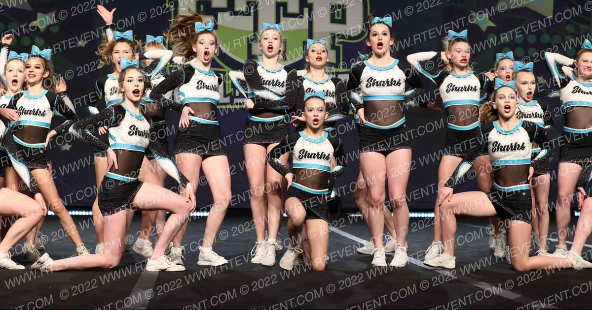 Cheer Sport Sharks - Kitchener White Fin Sharks · Feel The Power East FIXED