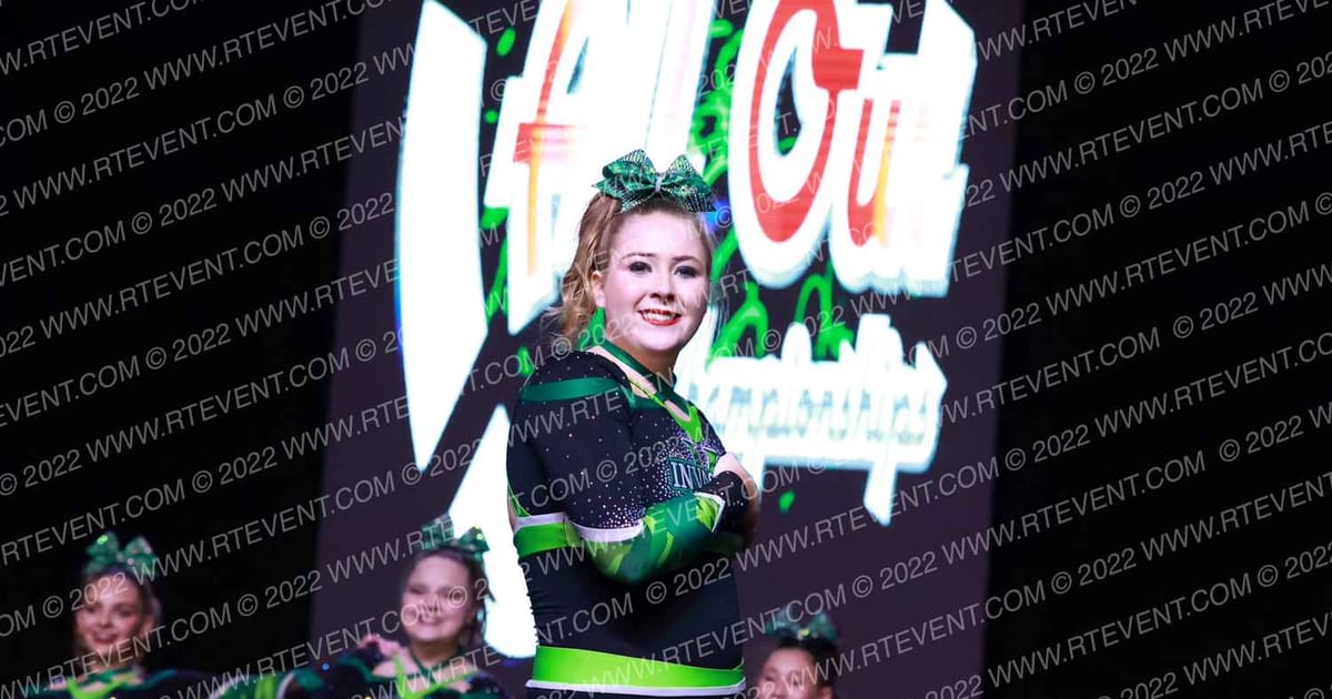 Invasion Cheer SENIOR STEA1TH · All out nationals
