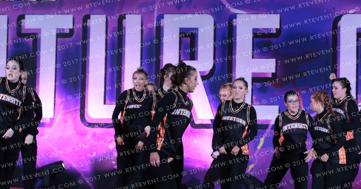 Intensity Cheer and Dance FIRESTORM · Hear of England UK University Nationals