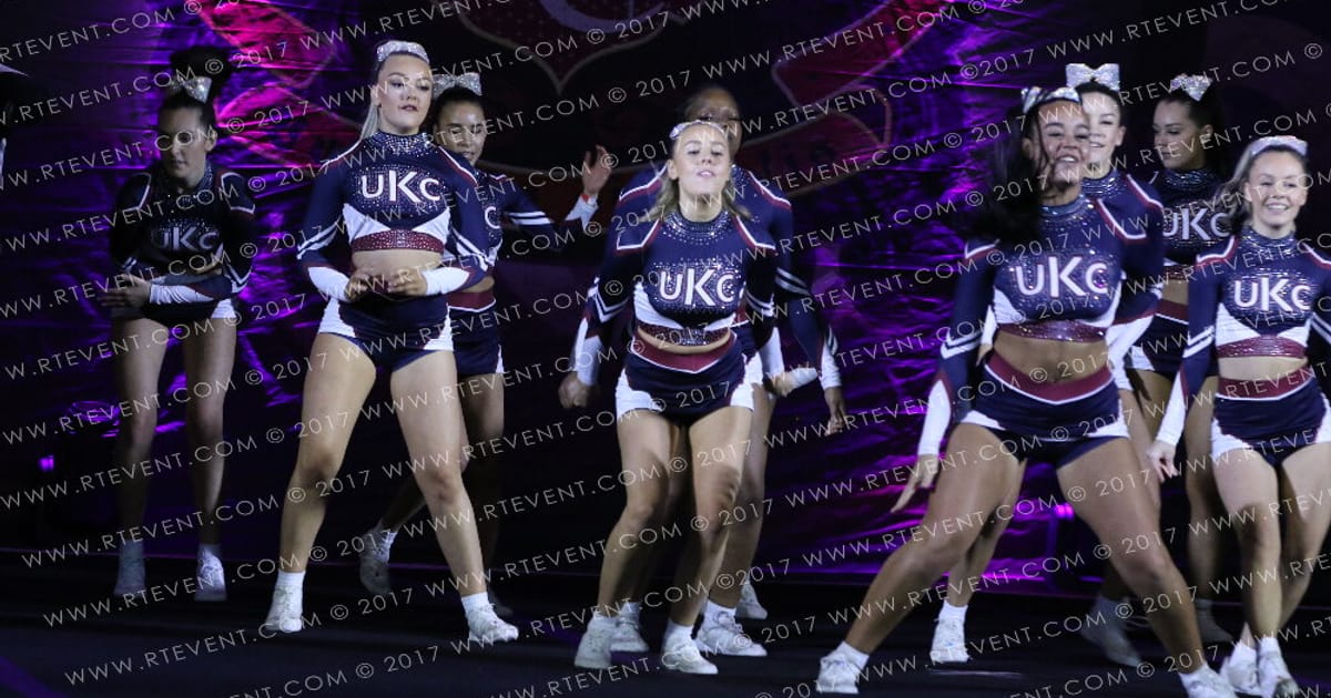 University of Kent Crystal Cheer Sapphires · Hear of England UK University Nationals