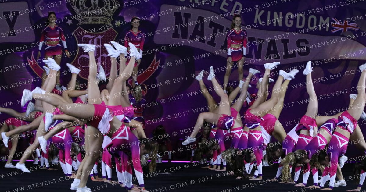 Loughborough Students Cheerleading Large University Coed Level 2 · Hear of England UK University Nationals