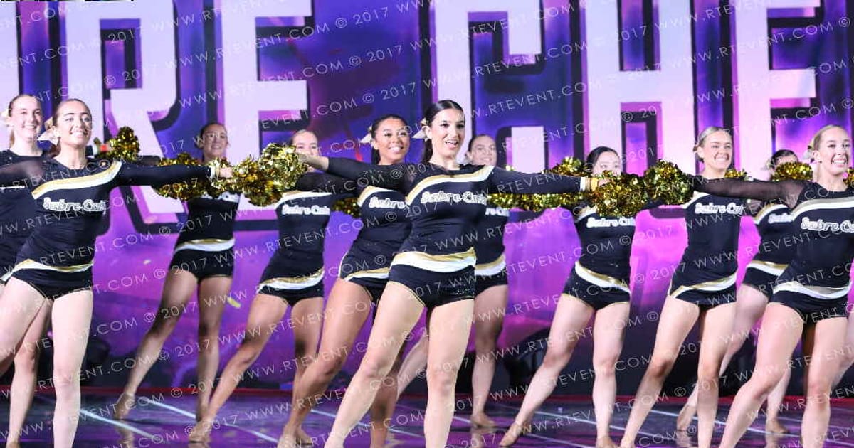 Sheffield Sabrecats Pom Cheerleading Large University Dance Pom · Hear of England UK University Nationals