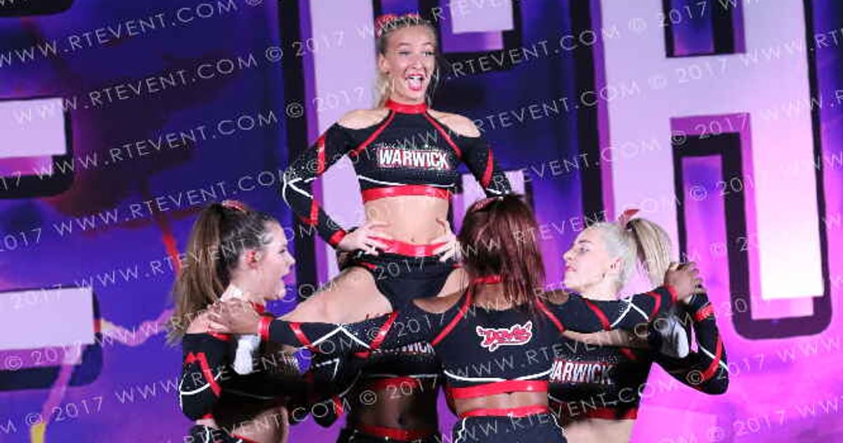 The Warwick Devils University All Girl Stunt Group Level 2 · Hear of England UK University Nationals