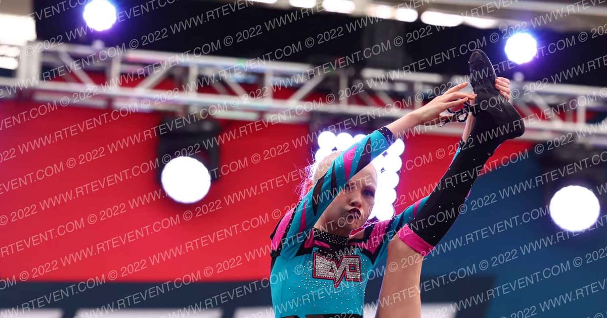 Evolution Cheer Teal Burst · MAC Wildwood Grand Nationals