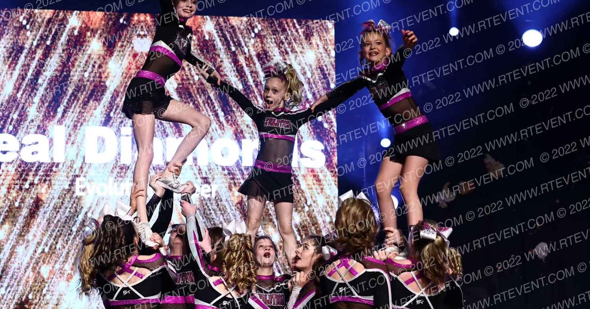 Evolution Cheer Teal Diamonds · Gold Rush Chicago