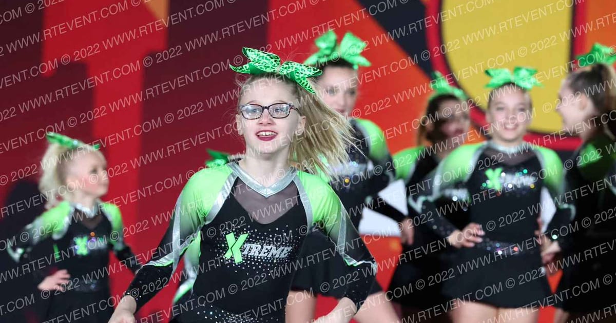 Xtreme Cheer Green Glitz · Hooray fro Hollywood Cheer and Dance Championships