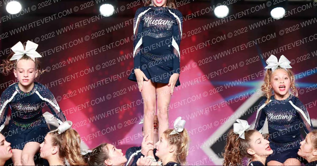 Mustang Cheer All Stars Chargers · ONE UP Delta D