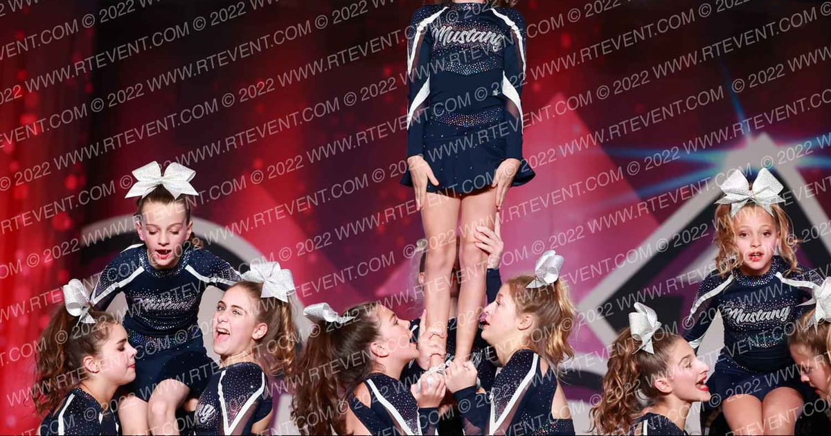 Mustang Cheer All Stars Chargers · ONE UP Delta D
