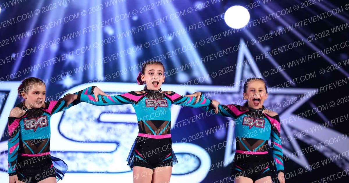 Evolution Cheer Teal Burst · The US Finals Trenton NJ