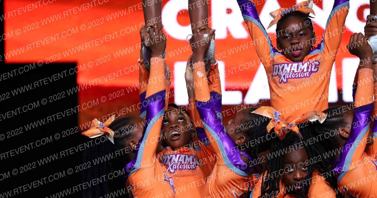 Dynamic Xplosion Cheer Orange Flames · The One Finals Orlando WE One