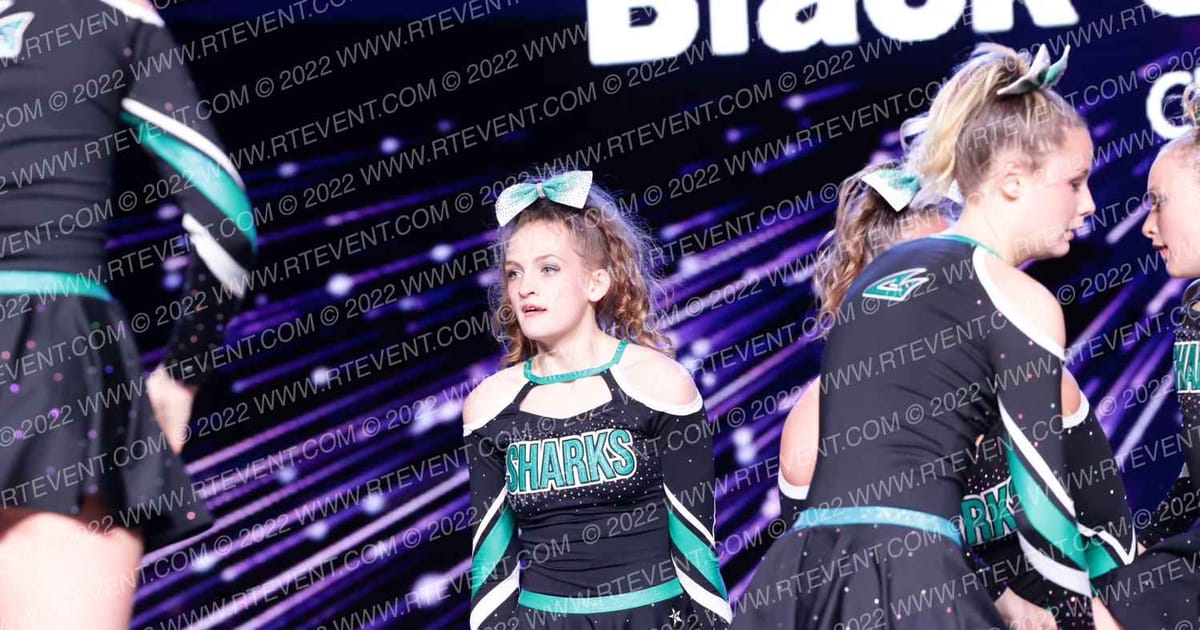 Cheer Sport Sharks Orillia Black Spotted Sharks · All Star Worlds Arena Two Thursday Photo