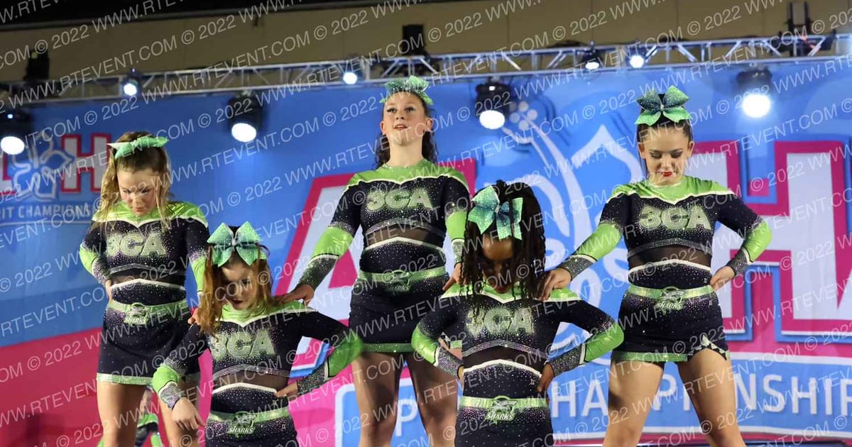 Cape Cod Cheer Academy Junior Level 3 Angel Sharks · Aloha Worcester Showdown