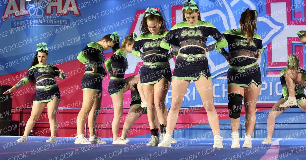 Cape Cod Cheer Academy Senior Leopard Sharks · Aloha Worcester Showdown