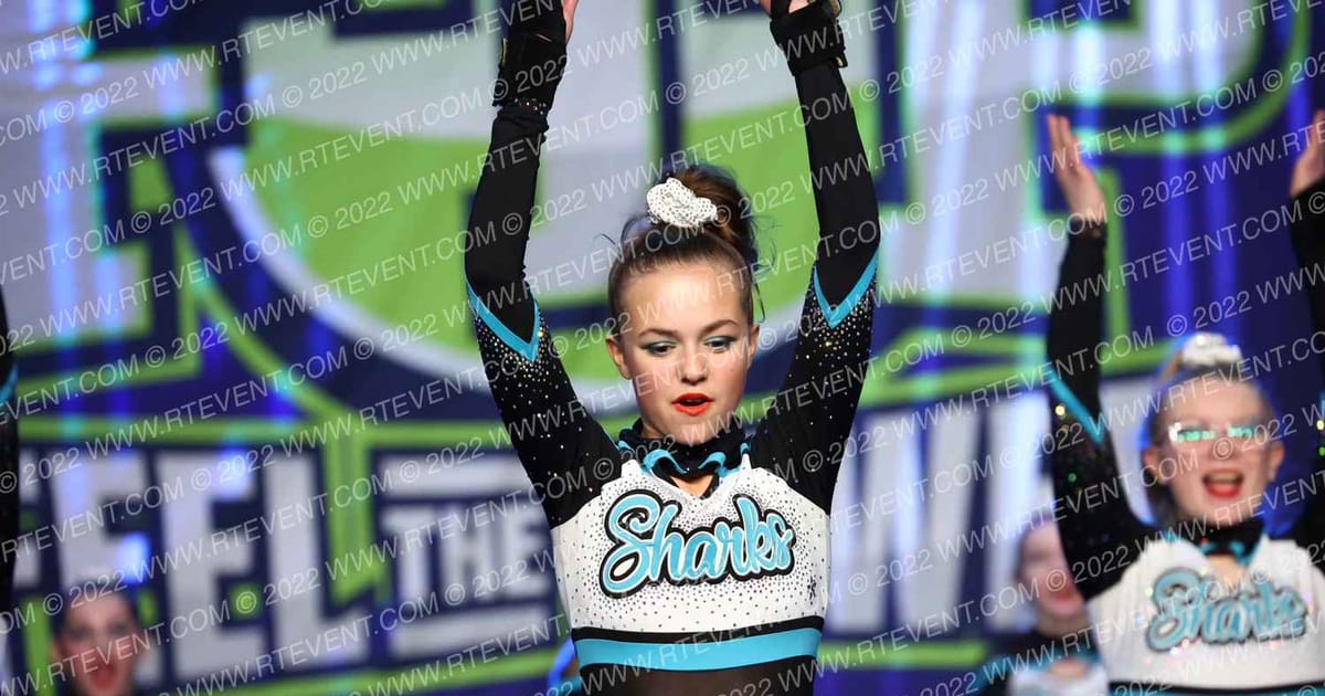 Cheer Sport Sharks - Ancaster Whitespotted Sharks · Feel the Power East