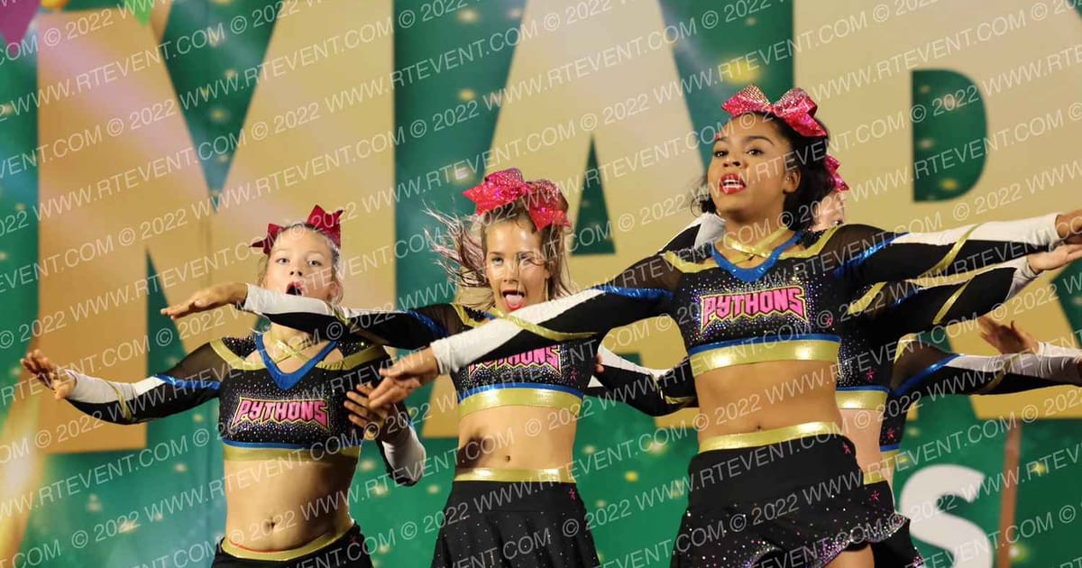 East Mississippi Cheerleading Pythons · Mardi Gras Biloxi Showdown