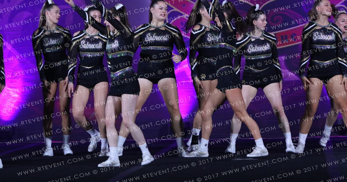 Sheffield Sabrecats Stunt Cheerleading Black · Heart of England UK University Nationals