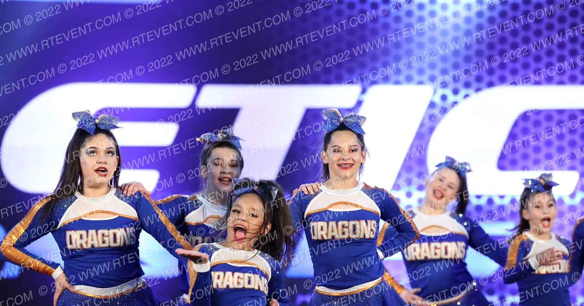 Texas Cheer Dragons Orange Crush · Athletic Championship Houston Nationals DI DII