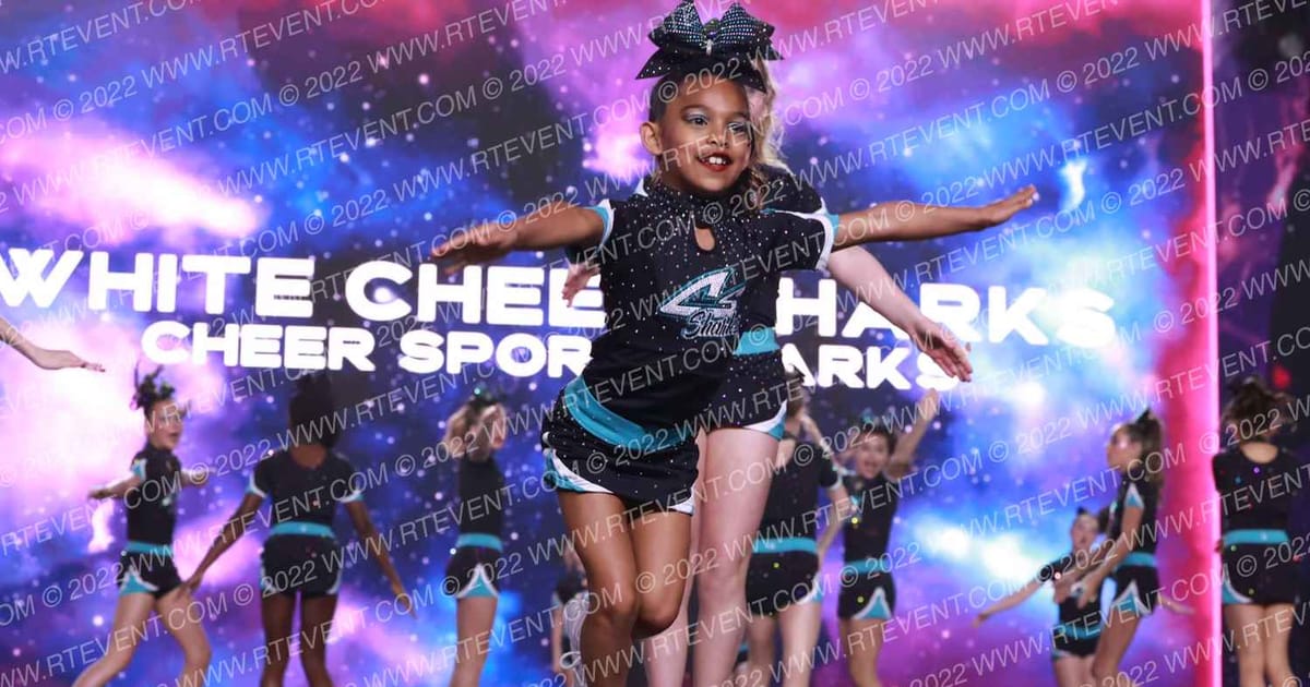 Cheer Sport Sharks White Cheek Sharks · All Star Worlds Sunday